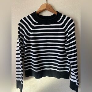 Banana Republic Women’s RollUp Crewneck Long Sleeve Striped Cropped Sweater M